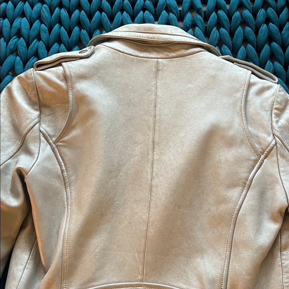 Joie Silver Leather Jacket- SZ Small - Picture 11 of 13